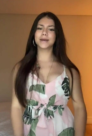 4. Sultry Dudinha Moraes Shows Cleavage in Floral Sundress and Bouncing Boobs