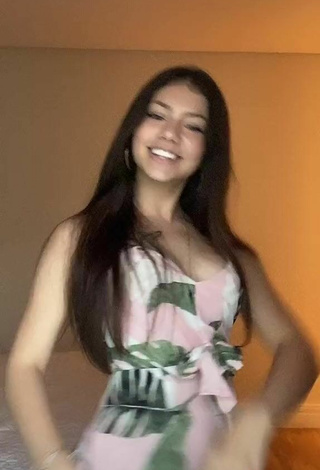 5. Sultry Dudinha Moraes Shows Cleavage in Floral Sundress and Bouncing Boobs