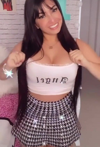 6. Emanuelly Raquel in Nice White Crop Top and Bouncing Breasts