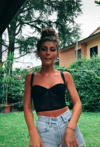 Cute Ginevra Giaccherini in Black Crop Top