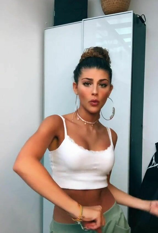 Elegant Ginevra Giaccherini in White Crop Top and Bouncing Boobs