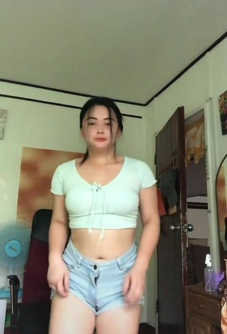 2. Sweet Delacruz Jane Pauline in Cute Light Green Crop Top