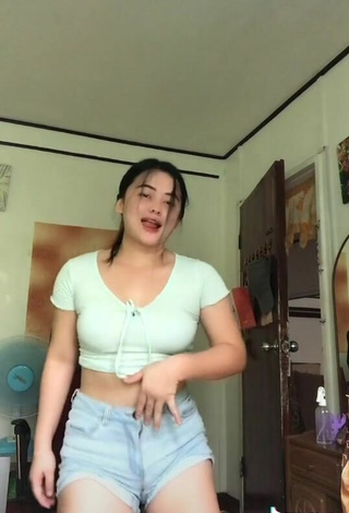 5. Sweet Delacruz Jane Pauline in Cute Light Green Crop Top