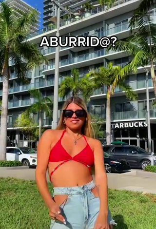 3. Cute Jesca Jimenez in Red Bikini Top