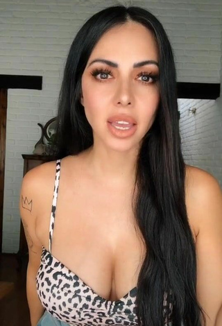 Sultry Jimena Sánchez Shows Cleavage in Leopard Top