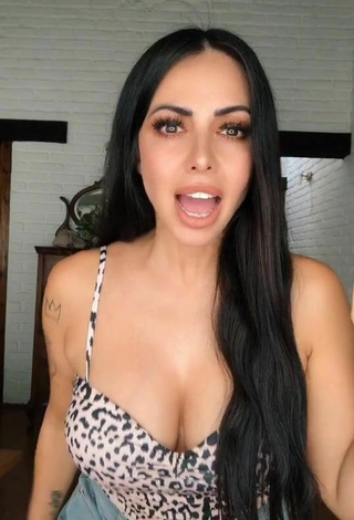 2. Sultry Jimena Sánchez Shows Cleavage in Leopard Top