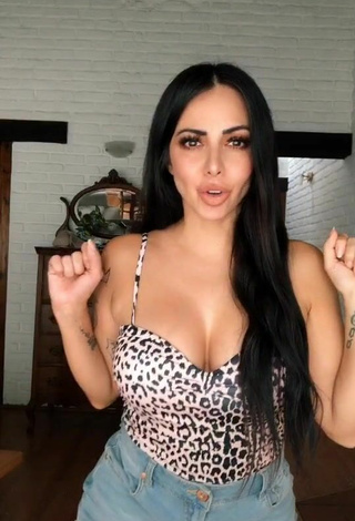 3. Sultry Jimena Sánchez Shows Cleavage in Leopard Top