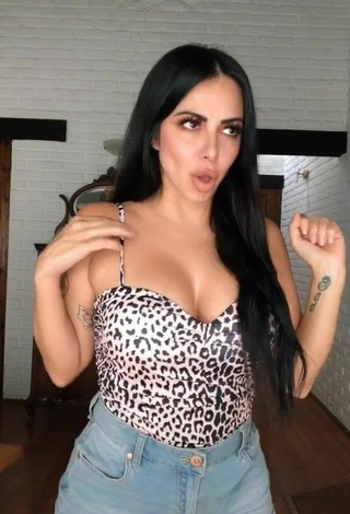 5. Sultry Jimena Sánchez Shows Cleavage in Leopard Top