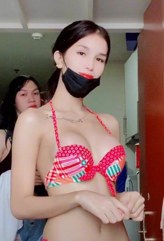 Sultry Jing Alvarez Shows Cleavage in Bikini Top and Bouncing Boobs