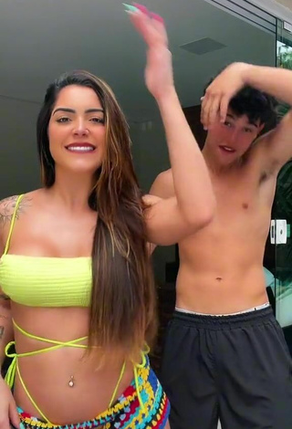 6. Cute Luana Targinno in Yellow Bikini Top