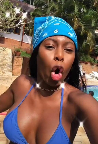 4. Sultry MC Soffia in Blue Bikini Top and Bouncing Boobs