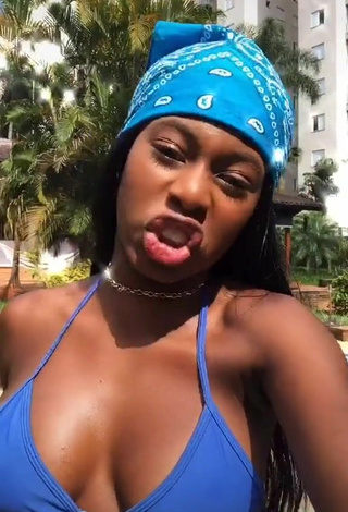 6. Sultry MC Soffia in Blue Bikini Top and Bouncing Boobs