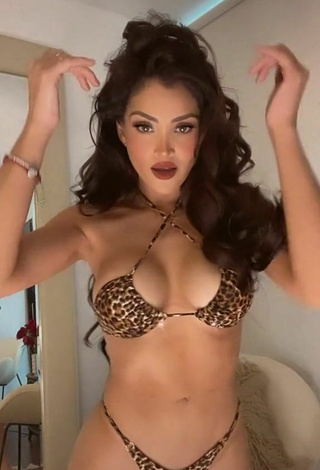 4. Sultry Micheille Soifer in Leopard Bikini