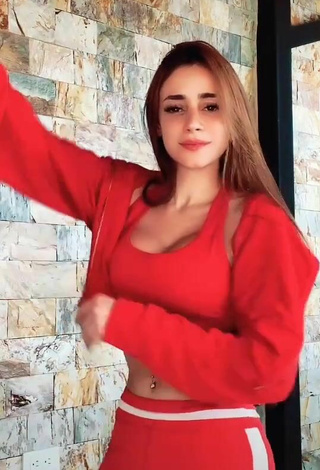 5. Sweetie Poleth Villalba Shows Cleavage in Red Crop Top