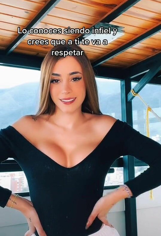 5. Sultry Poleth Villalba Shows Cleavage in Black Top