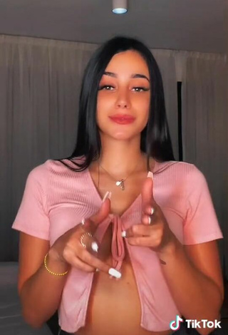 4. Beautiful Poleth Villalba in Sexy Pink Crop Top (Underboob)