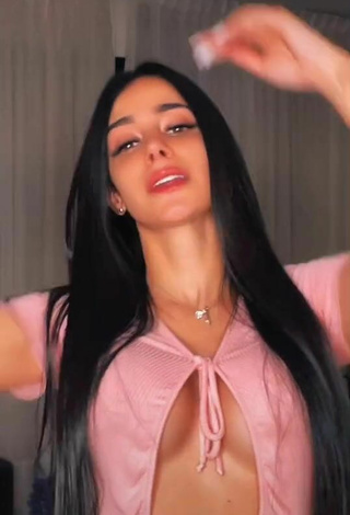 2. Sweet Poleth Villalba Shows Cleavage in Cute Pink Crop Top (Underboob)