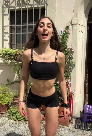 Luscious Rebecca Orsolini in Black Crop Top