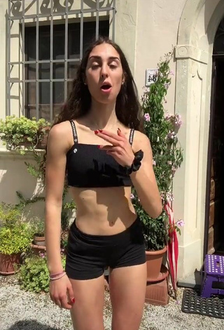 6. Luscious Rebecca Orsolini in Black Crop Top