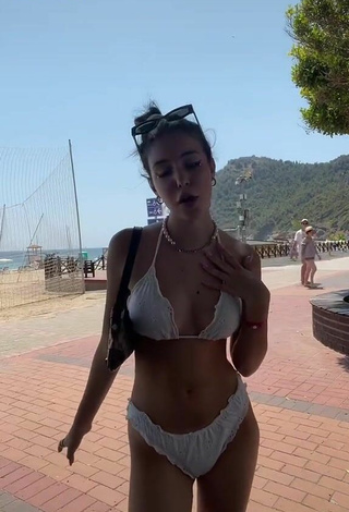 2. Luscious Antonina Flak in White Bikini in a Street