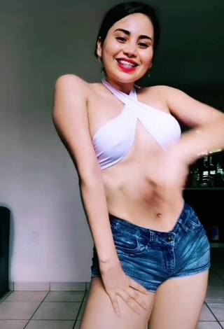 Titillating Selena Corzo in White Crop Top