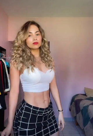 Luscious Selena Corzo in White Crop Top