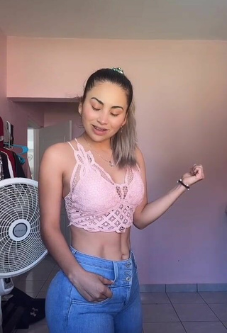 3. Sultry Selena Corzo in Pink Crop Top