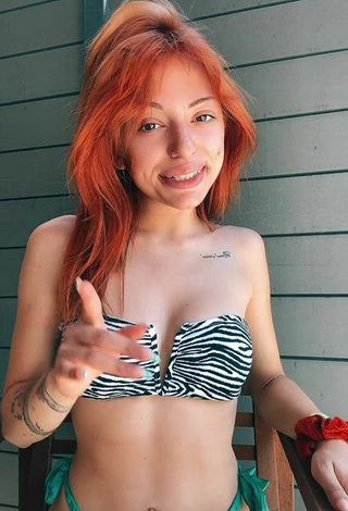 Hot Valentiina in Zebra Bikini Top