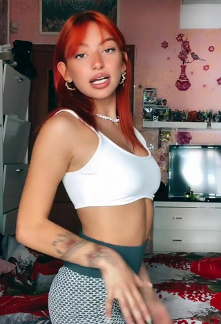 3. Sexy Valentiina in White Crop Top