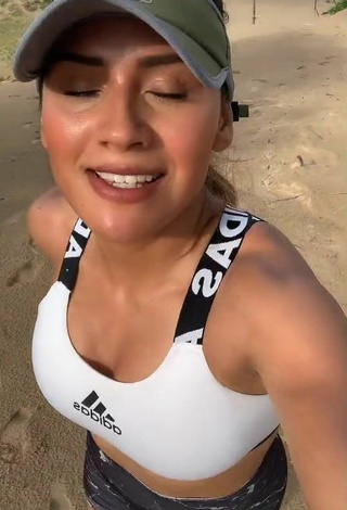 Sultry Zudikey Rodríguez Núñez in White Sport Bra