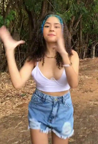 3. Sexy Mily in White Crop Top and Bouncing Tits