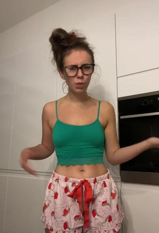 3. Sexy Abi Chatten in Green Crop Top