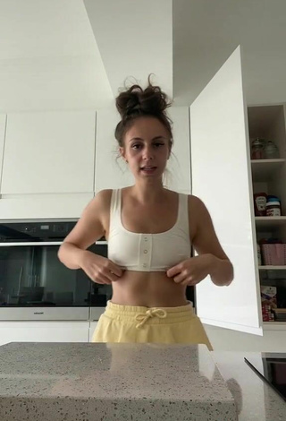 6. Cute Abi Chatten in White Crop Top