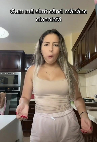 3. Sexy Andreeacorb Shows Cleavage in Beige Top and Bouncing Tits