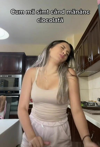 4. Sexy Andreeacorb Shows Cleavage in Beige Top and Bouncing Tits