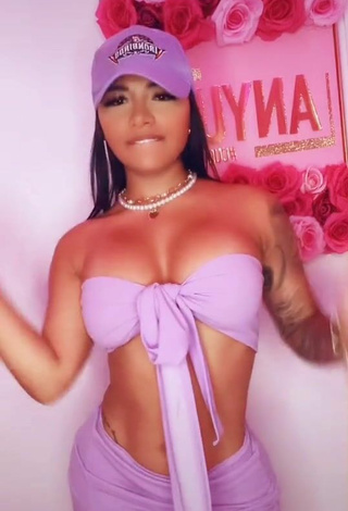 6. Sexy Anyuri Lozano Shows Cleavage in Purple Crop Top