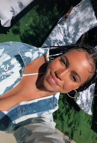 Sexy Asia Monet Ray Shows Cleavage in White Bikini Top