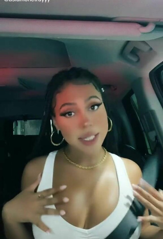 2. Cute Asia Monet Ray Shows Cleavage in a Car