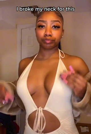 Sexy Benita Jadah Shows Cleavage and Bouncing Breasts