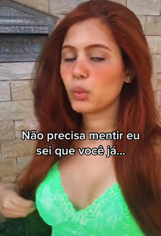 3. Sultry Brenda Campos Shows Cleavage in Green Top