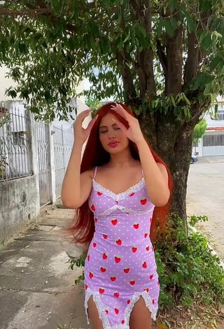 Sexy Brenda Campos in Dress in a Street