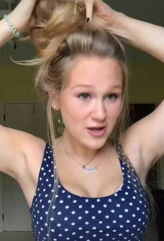 2. Sultry Caiti Mackenzie Shows Cleavage in Polka Dot Top and Bouncing Boobs