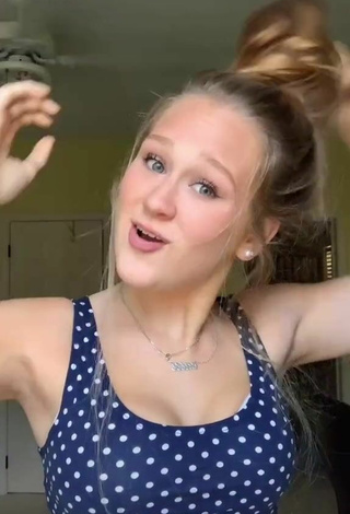 3. Sultry Caiti Mackenzie Shows Cleavage in Polka Dot Top and Bouncing Boobs