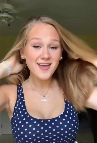 5. Sultry Caiti Mackenzie Shows Cleavage in Polka Dot Top and Bouncing Boobs