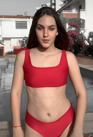 5. Luscious Diana Collins in Red Bikini at the Pool