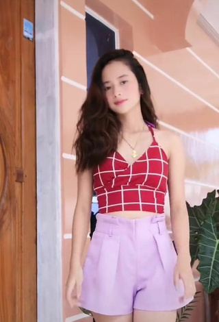 2. Cute Dimple Robillos in Checkered Crop Top