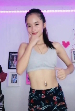 4. Titillating Dimple Robillos in Grey Crop Top