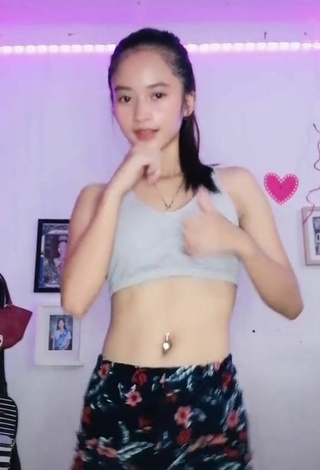 5. Titillating Dimple Robillos in Grey Crop Top