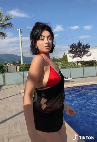 6. Sexy Eda Aleyna in Red Bikini Top at the Pool