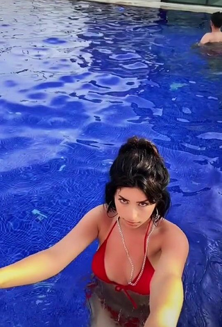 4. Sultry Eda Aleyna in Red Bikini at the Swimming Pool